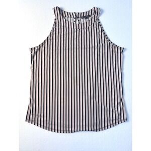 Adrianna‎ Papell Striped Halter Neck  Dressy layering tank Top Women's Size L